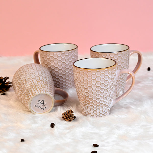 Nexus Unique New Bone China Coffee Mugs Set of 4