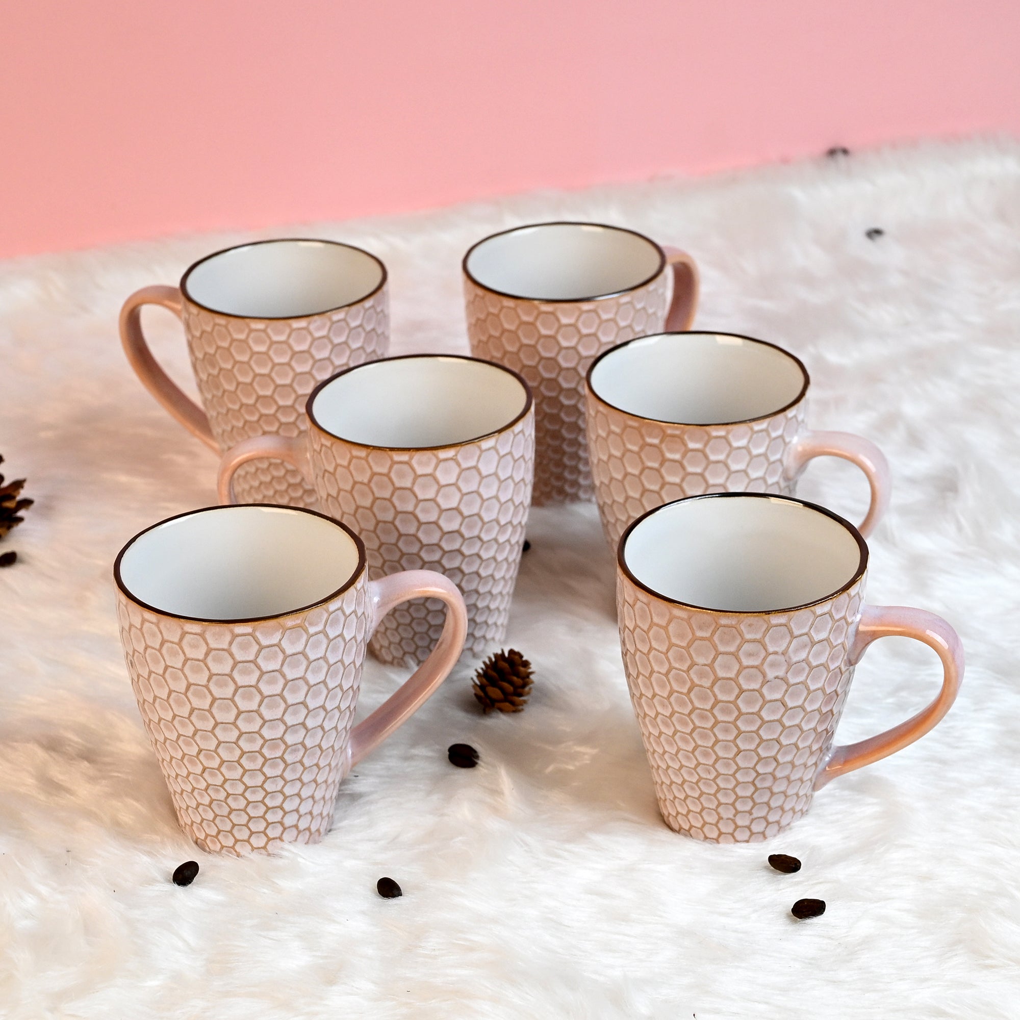 Nexus Unique New Bone China Coffee Mugs Set of 6