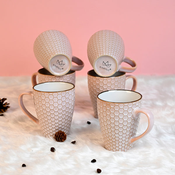 Nexus Unique New Bone China Coffee Mugs Set of 6