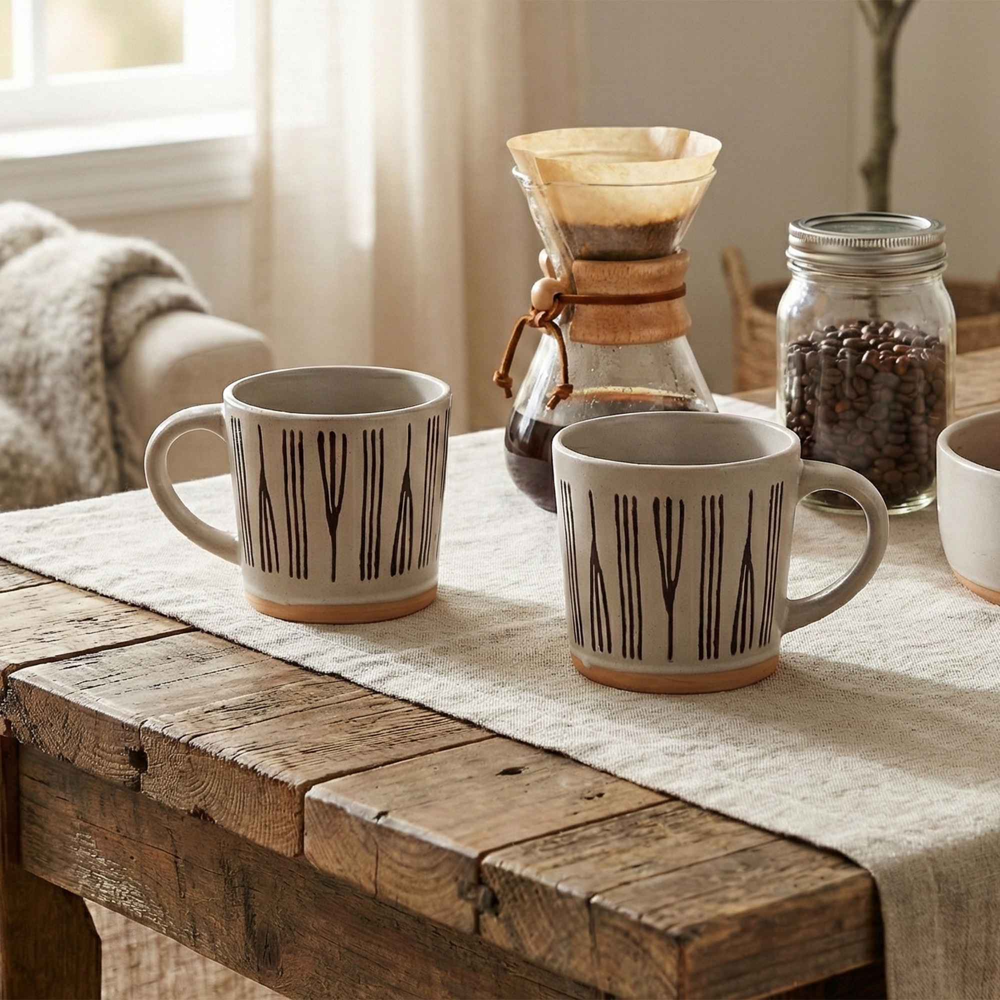 Nordic-Designed Ceramic Coffee Mug Set of 2