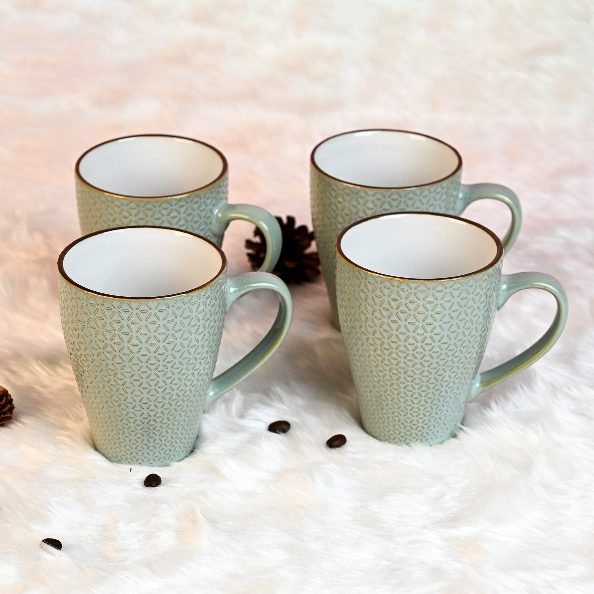 Novara New Bone China Coffee Mugs Set of 4