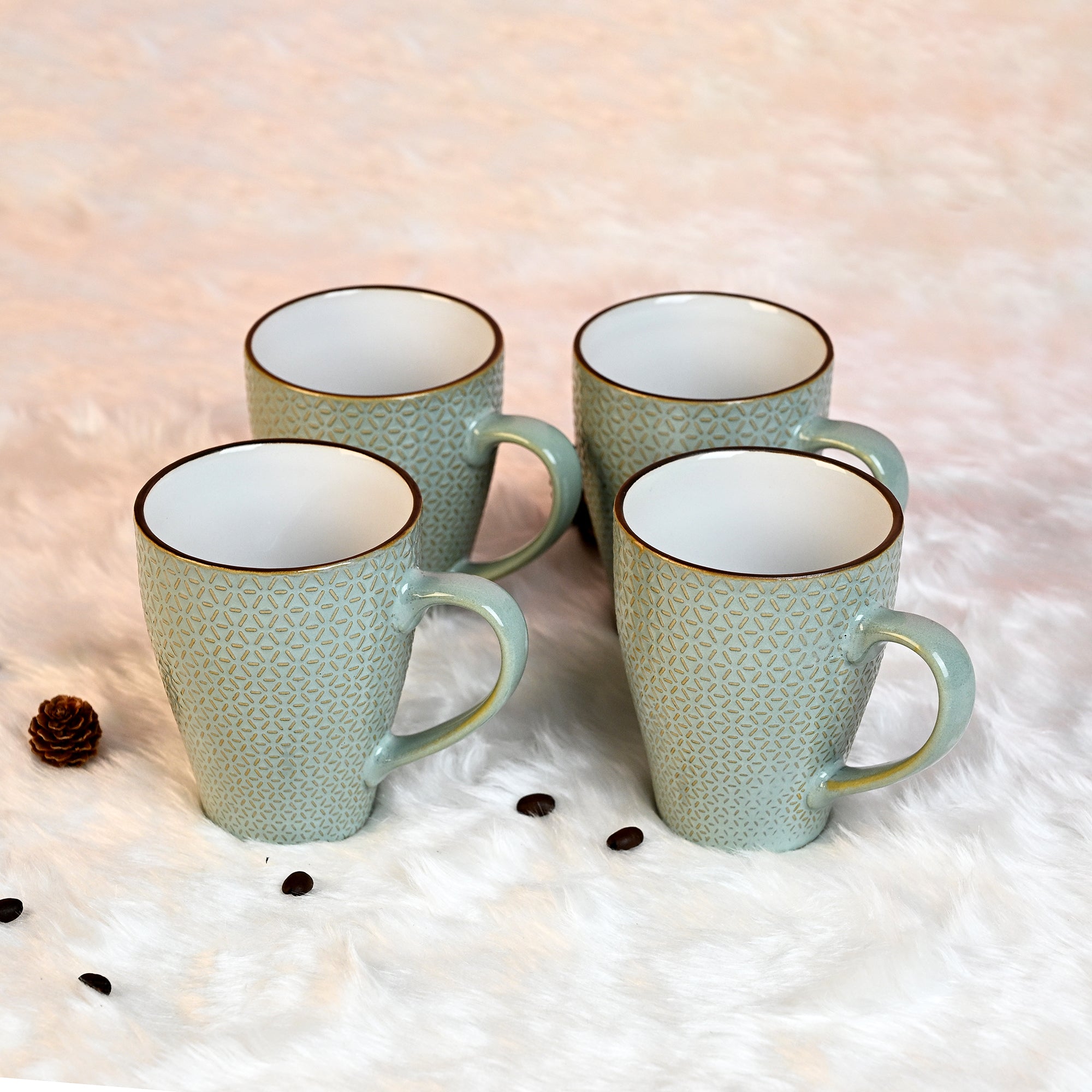 Novara New Bone China Coffee Mugs Set of 4