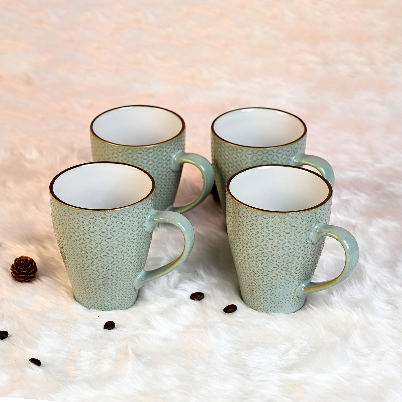 Novara New Bone China Coffee Mugs Set of 4