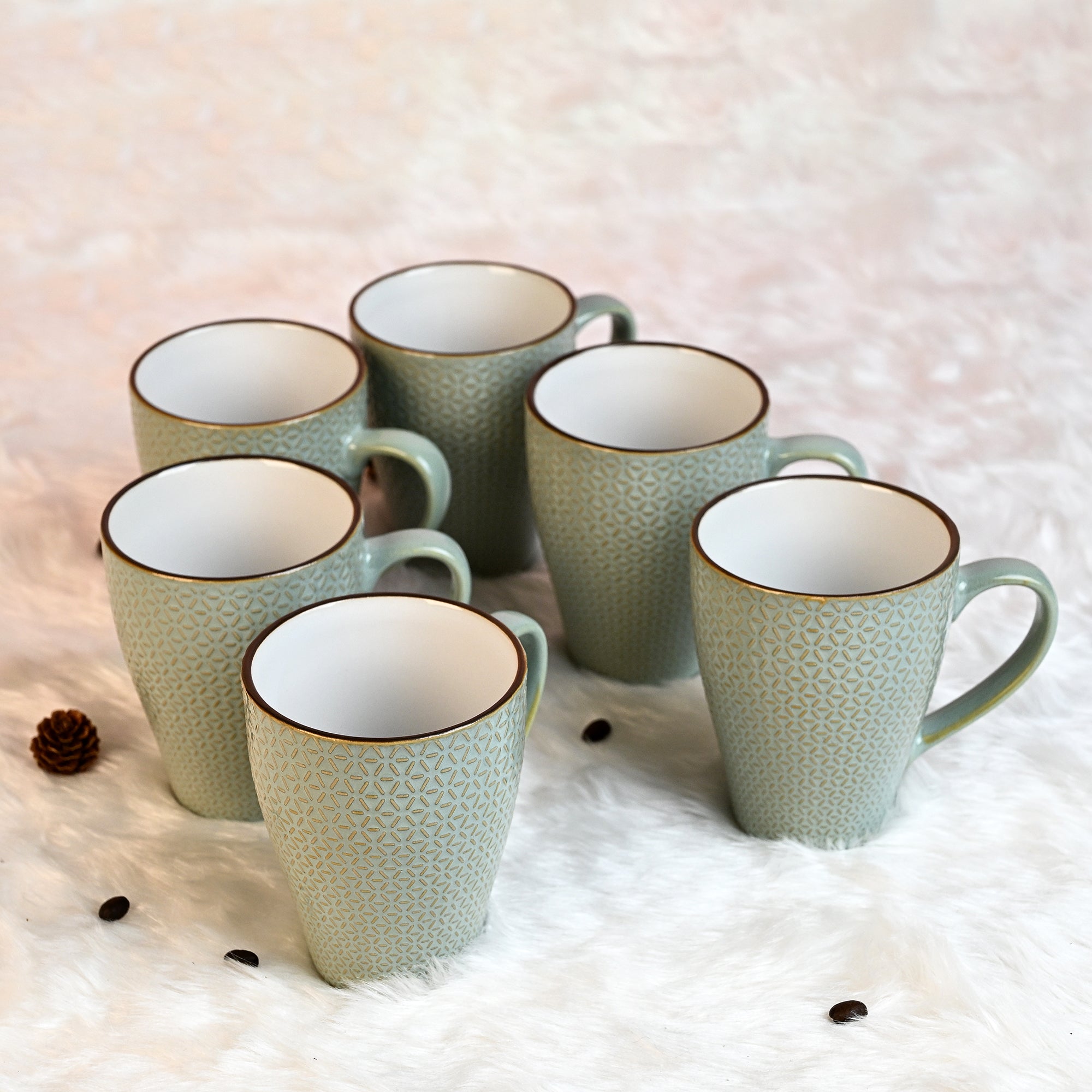 Novara New Bone China Coffee Mugs Set of 6