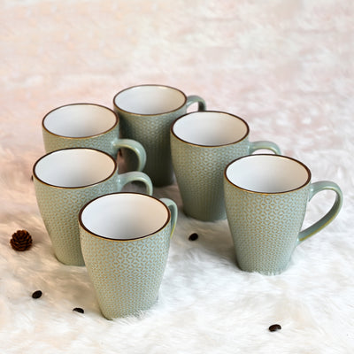 Novara New Bone China Coffee Mugs Set of 6