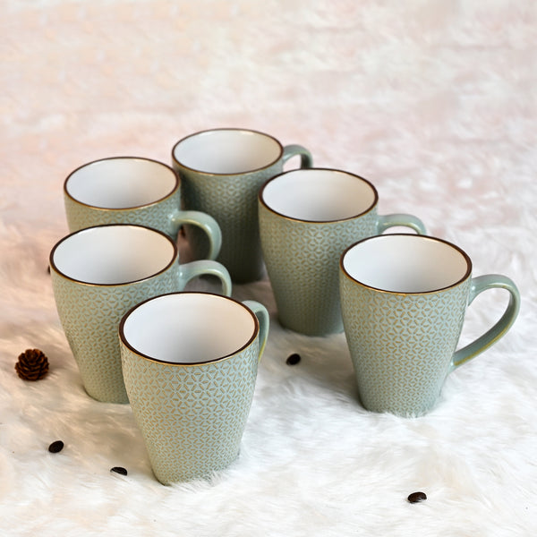Novara New Bone China Coffee Mugs Set of 6