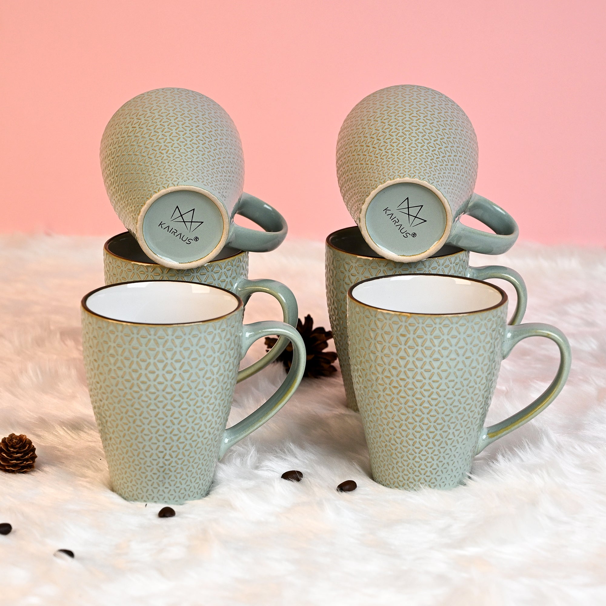 Novara New Bone China Coffee Mugs Set of 6