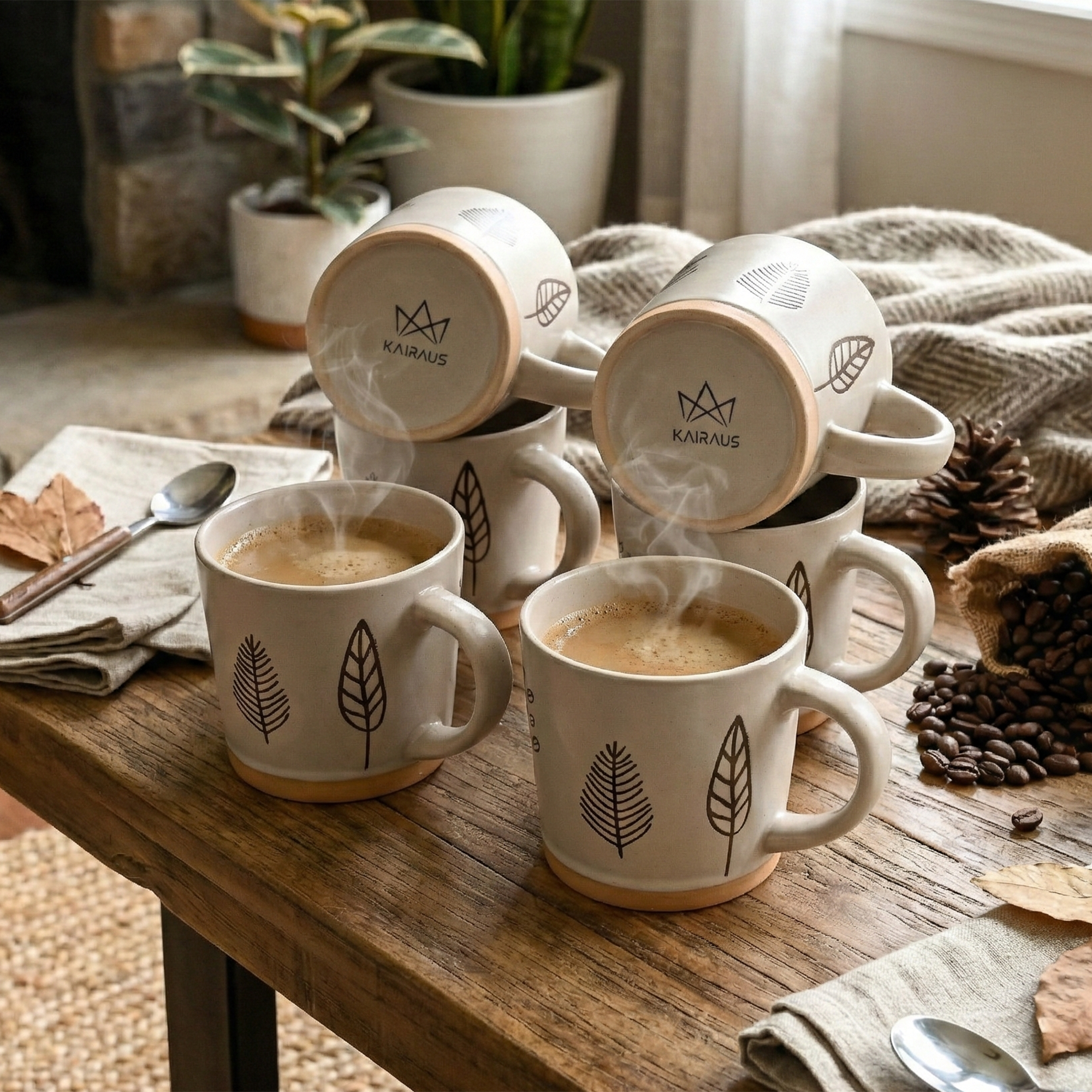 Oak & Elm Ceramic Coffee Mug Set of 6