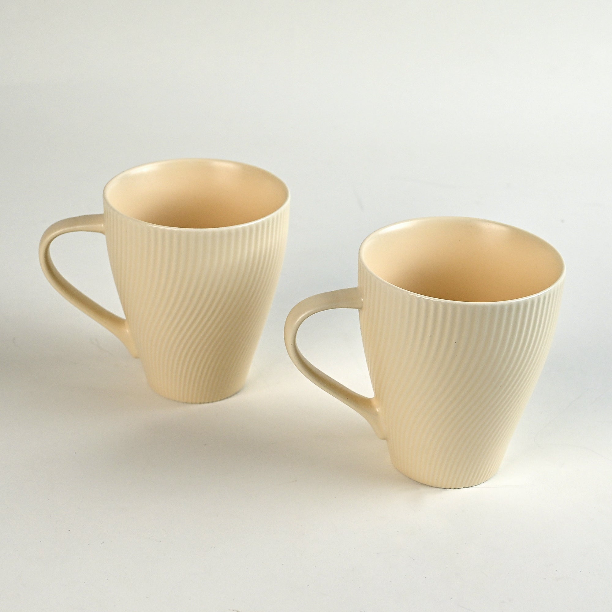Pale Peach Unique New Bone China Coffee Mug Set of 2