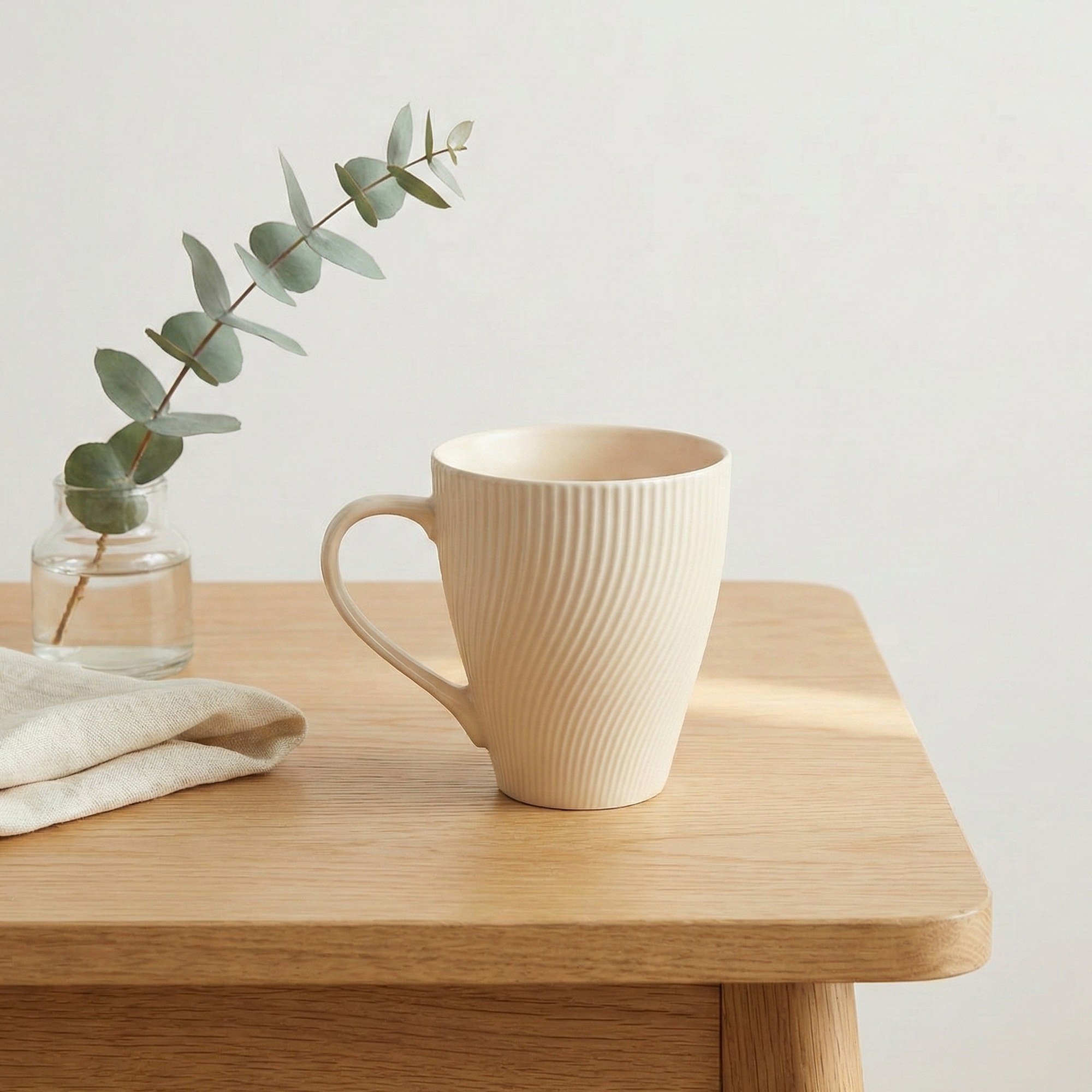Pale Peach Unique New Bone China Coffee Mug