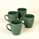 Pine Green Ceramic Coffee Mug Set of 4