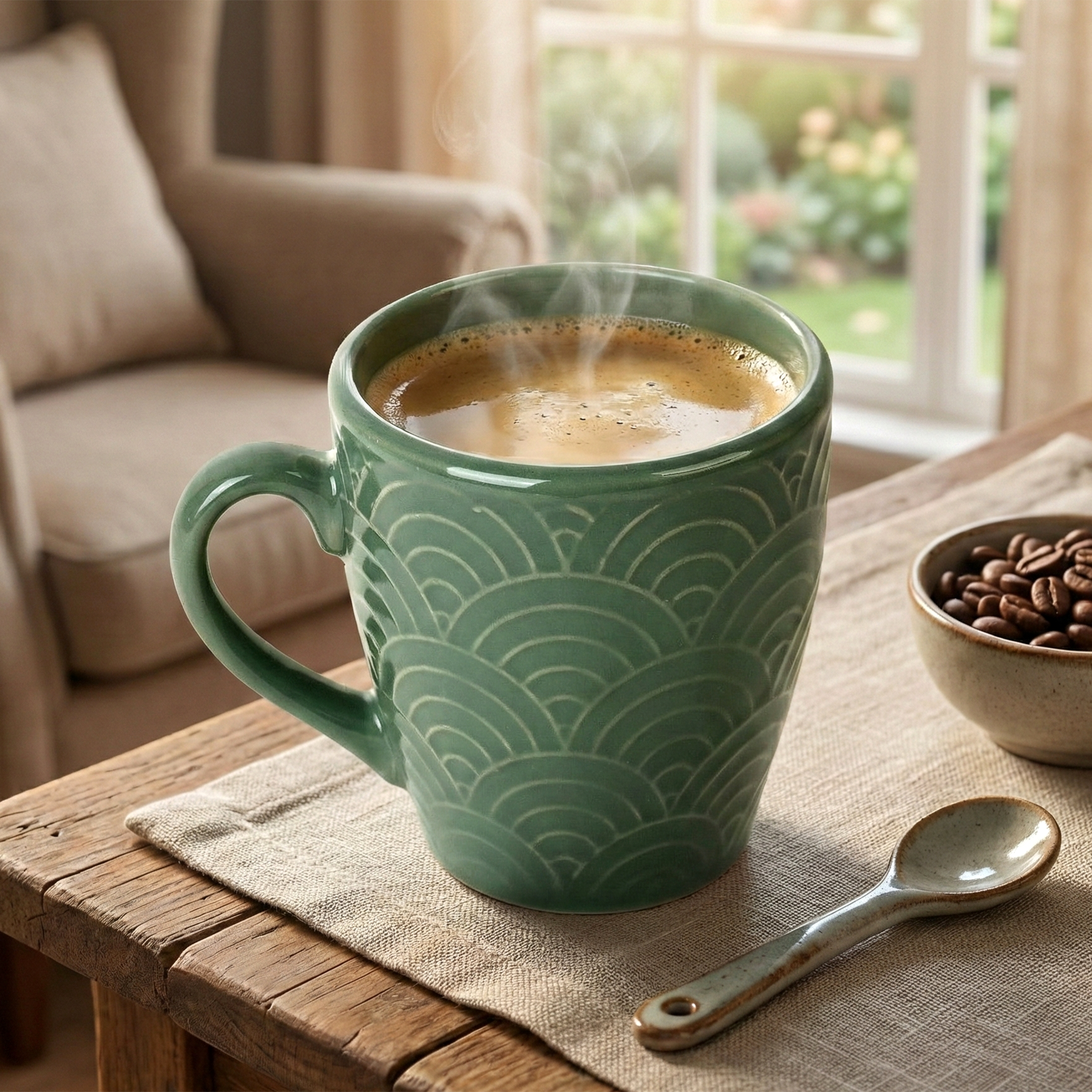 Pine Green Ceramic Coffee Mug
