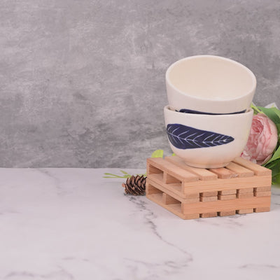 Sturdy Ashoka Leaf Ceramic Bowl Sets