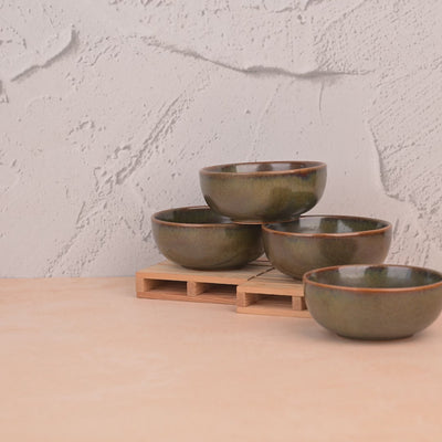 Stylish Brown Glossy Ceramic Bowl Sets