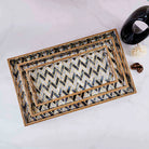 Chevron Black & White Wood Tray (Set of 3)