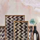 Chevron Black & White Wood Tray (Set of 3)