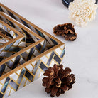 Chevron Black & White Wood Tray (Set of 3)