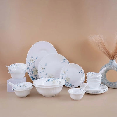33 Pcs Blue Floral Dinner Set