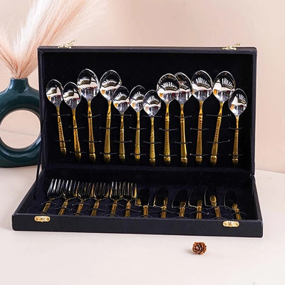Elegant Gold and Silver Cutlery Set