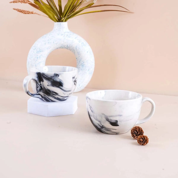 Chic Marble Print Soup Mug