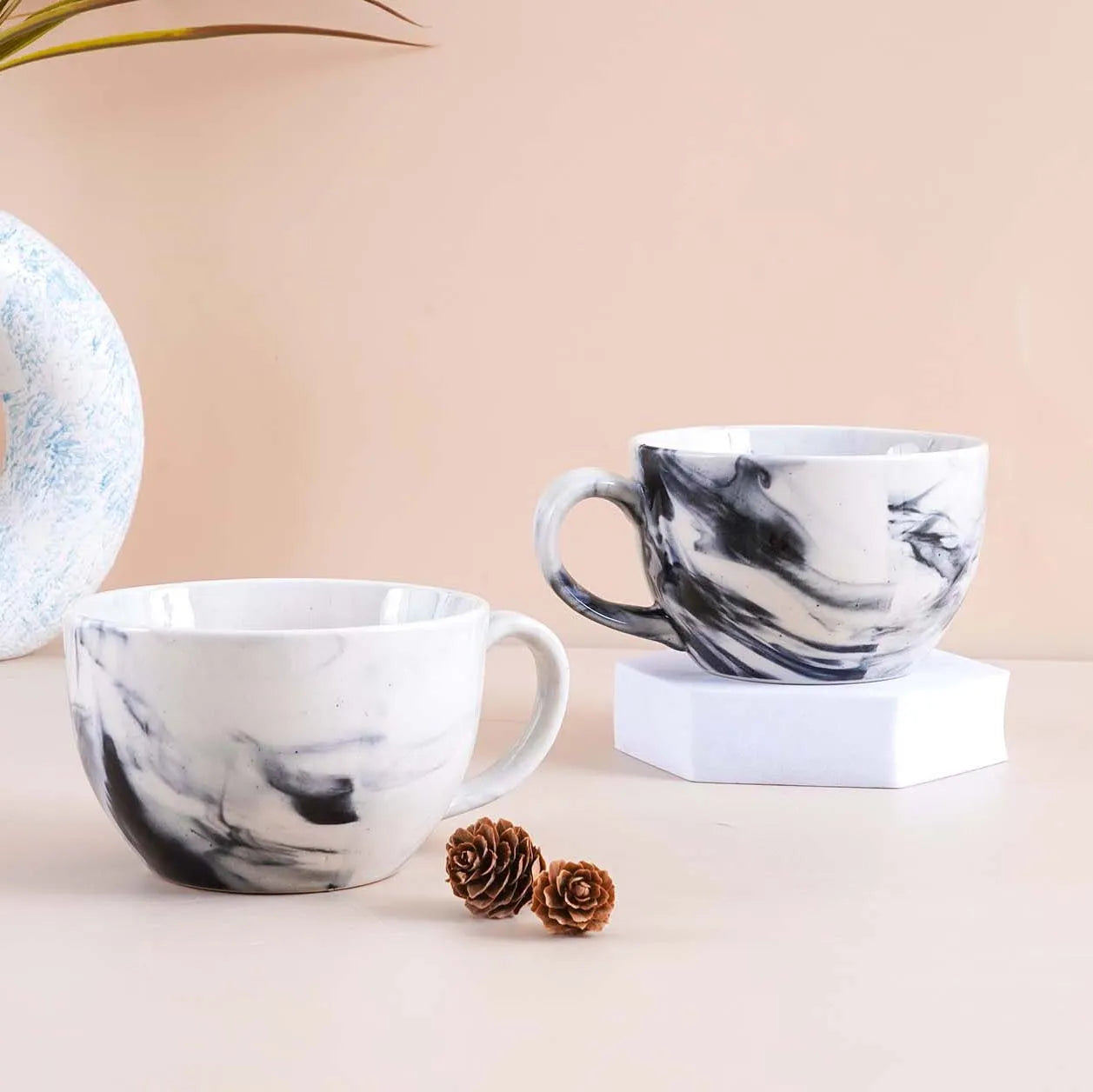 Chic Marble Print Soup Mug (Set of 2)