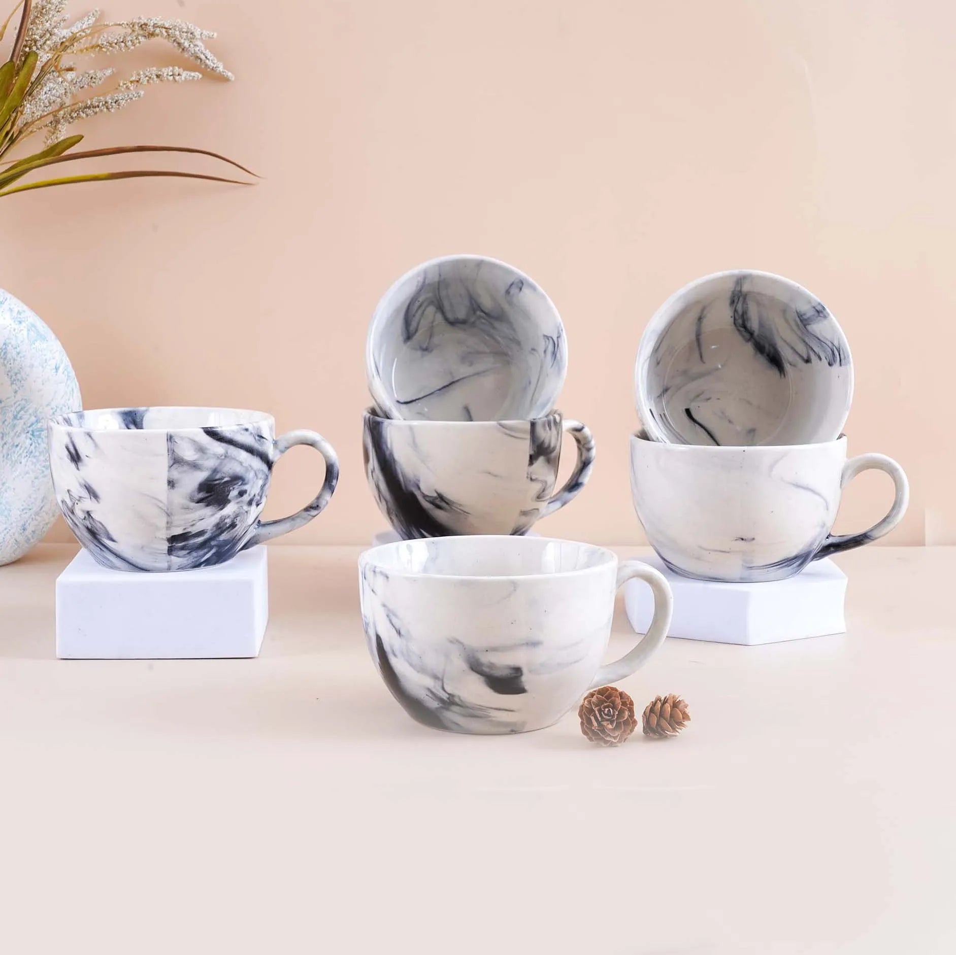 Chic Marble Print Soup Mug (Set of 6)