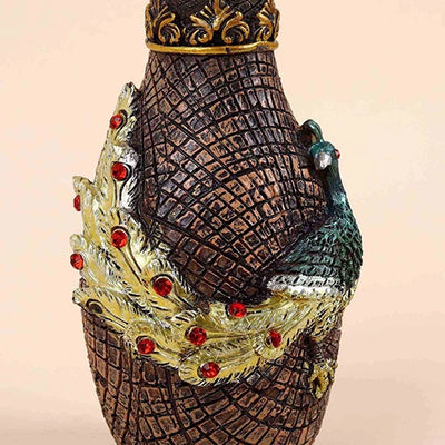 Antique Vase Decorate with Peacock