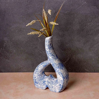Blue & White Modern Art Vase