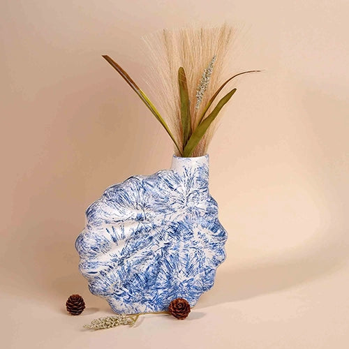 Blue Shell Flower Vase