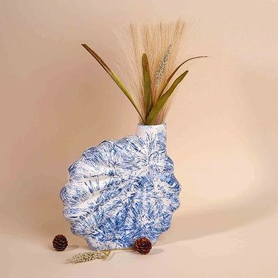 Blue Shell Flower Vase