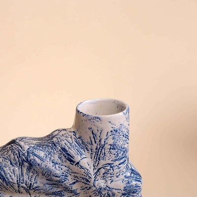 Blue Shell Flower Vase