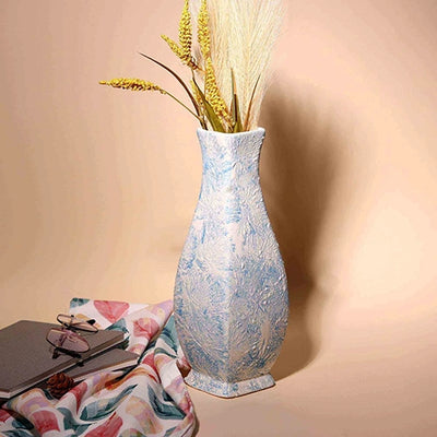 Textured Blue Flower Vase