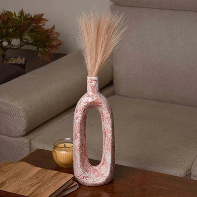 Ceramic Coral Hollow Flower Vase