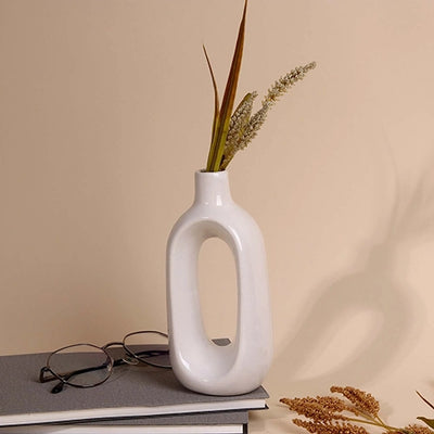 Minimalist White Hollow Vase