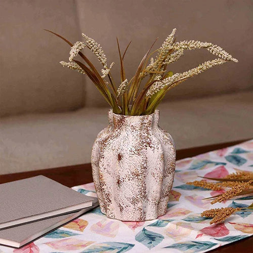 Brownish Scalloped Textured Vase