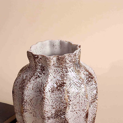 Brownish Scalloped Textured Vase