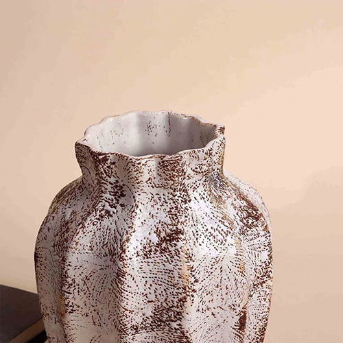 Brownish Scalloped Textured Vase