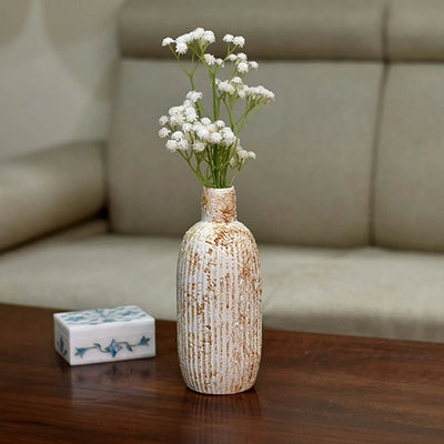 White Patterned Flower Vase