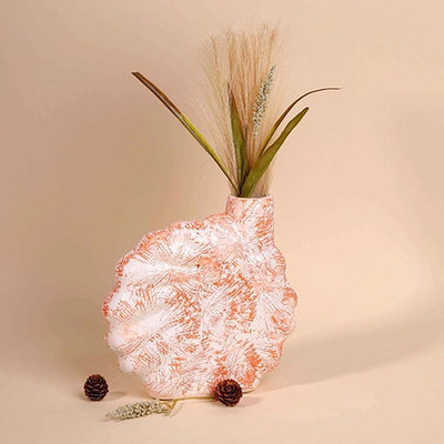 Coral Blush Shell Flower Vase