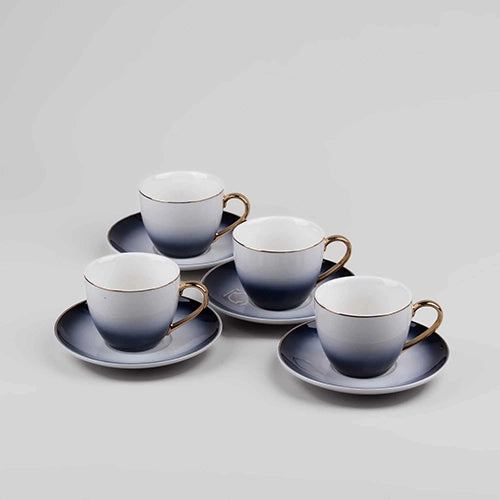 Luxury Blue Porcelain Tea Cup Set of 4