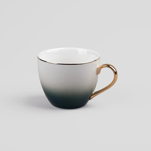 Opulent Gold Trim Cup and Saucer (Set of 4)