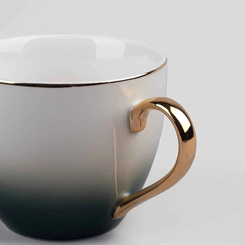 Opulent Gold Trim Cup and Saucer (Set of 4)