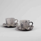 Marble Elegance Coffee Cup and Saucer Set of 2