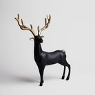 Majestic Black Deer Statue