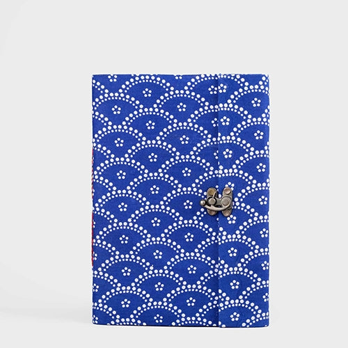 Elegant Blue and White Locking Diary (10x7inch)