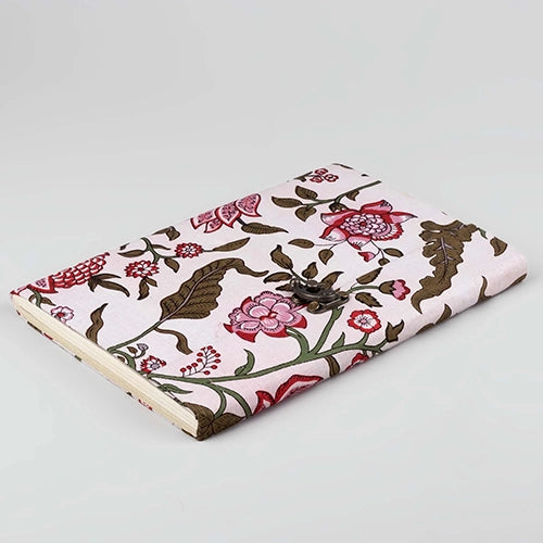 Luxe White Red Floral Diary with Lock (10x7inch)