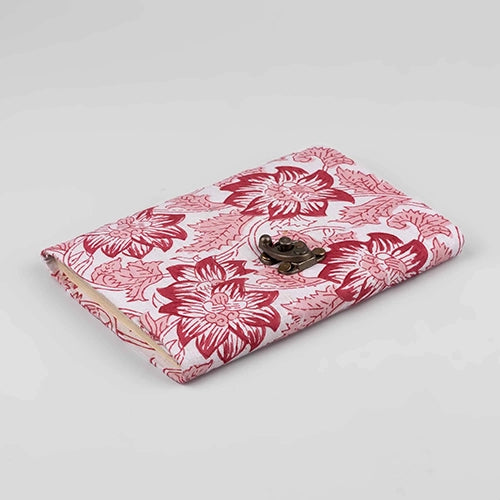 Red Floral Diary with Lock (7x5inch)