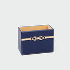 Blue Leather Desk Organiser Set
