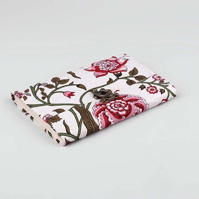 White Red Floral Diary with Lock (7x5inch)