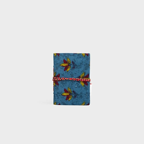 Blue Printed Fabric Cover Diary (4x3inch)